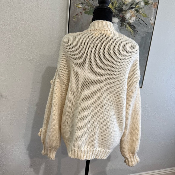 Maeve Cream Floral Knit Women's Sweater - Picture 5 of 9
